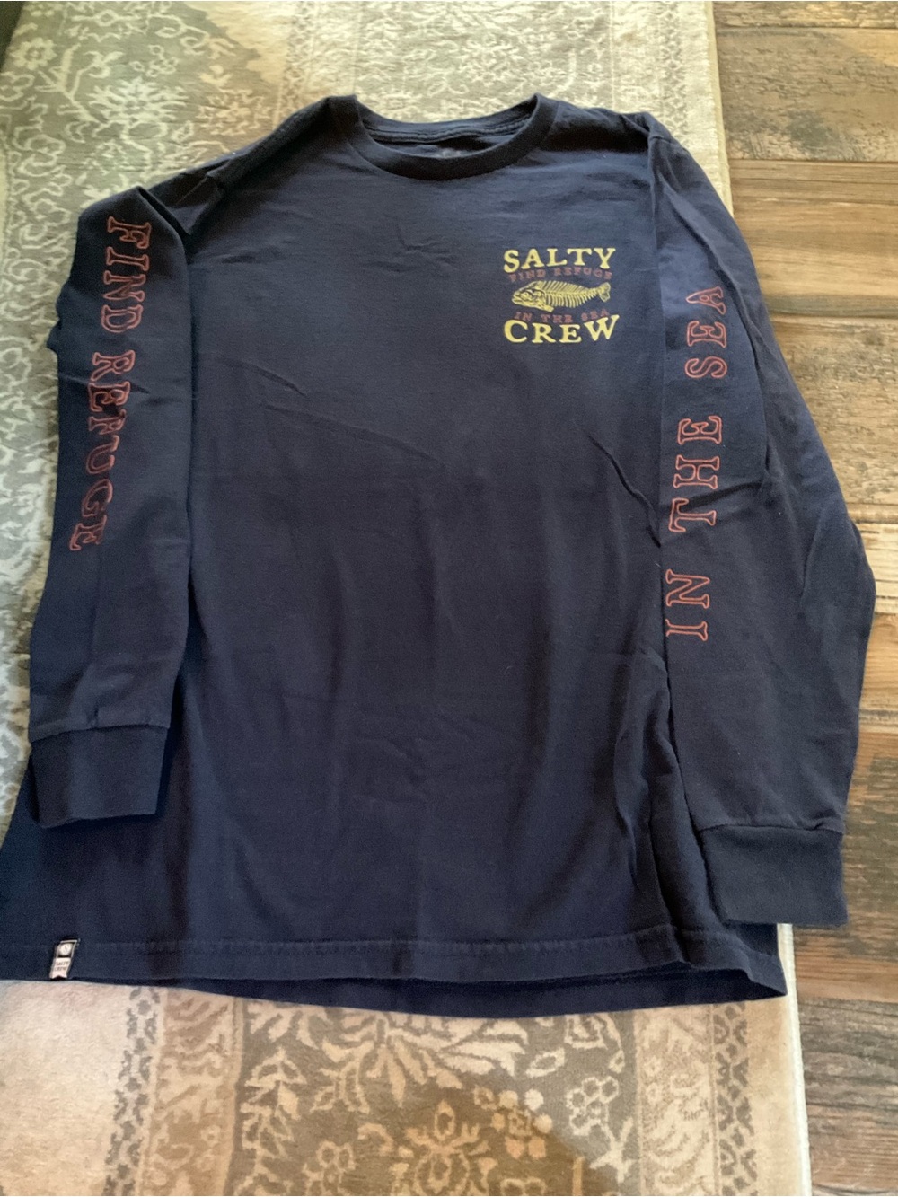 Salty Crew Navy Logo Tee Medium